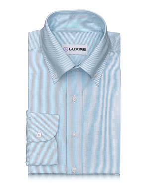 Alaskan Blue Dress Stripes Seersucker