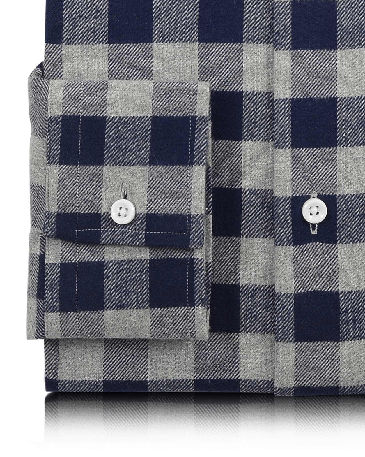 Silver Grey Navy Gingham Flannel