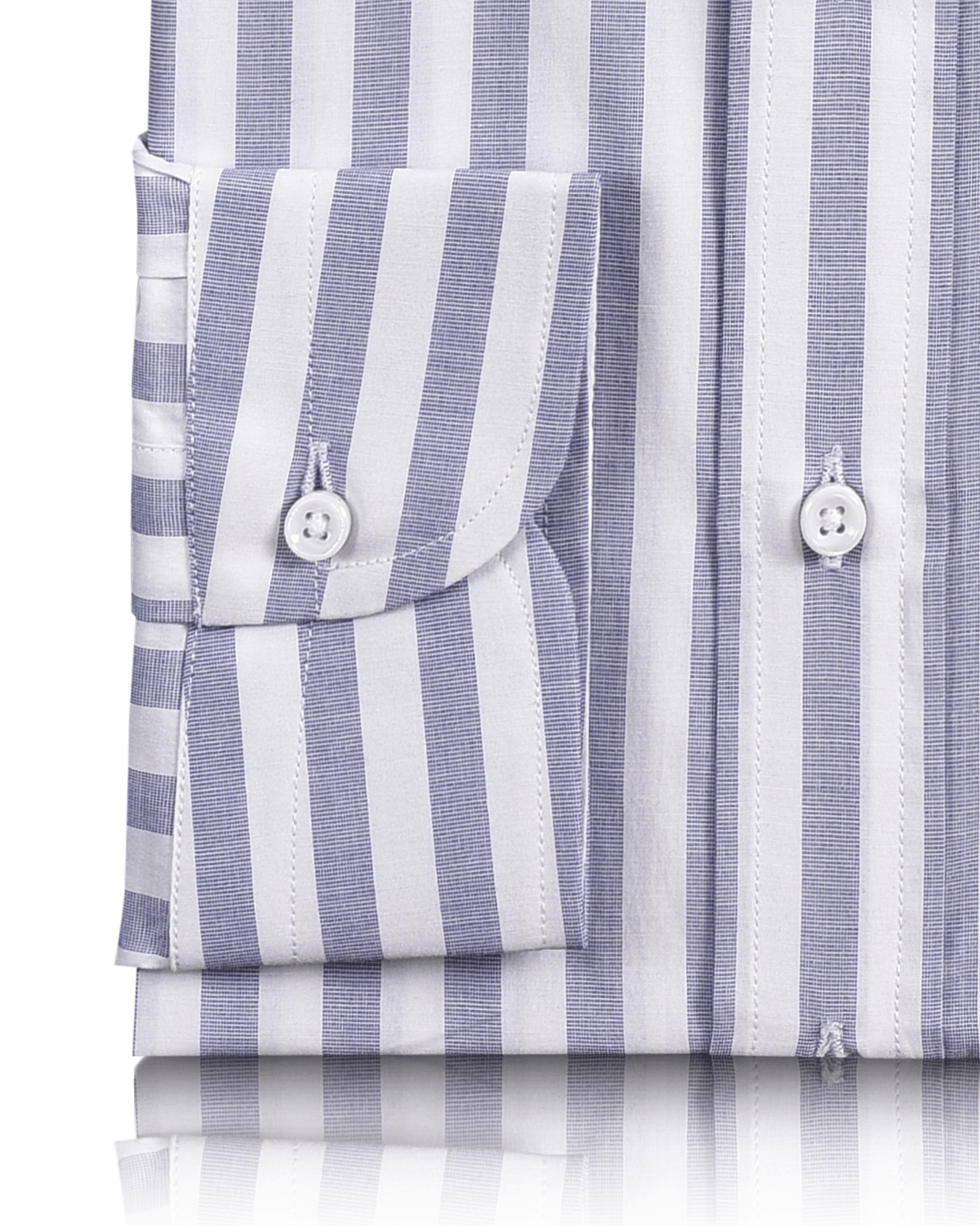 Blue End On End Wide Stripes Shirt