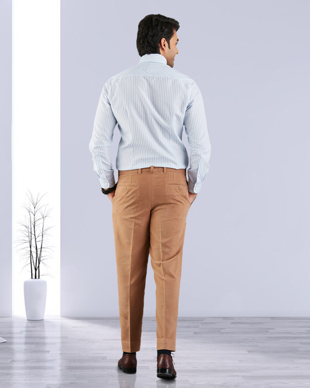 Zegna Camel Brown Cashco Moleskin Dress Pant