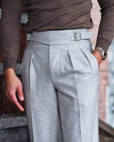 Gurkha Pant in Vitale Barberis Canonico Flannels Light Grey