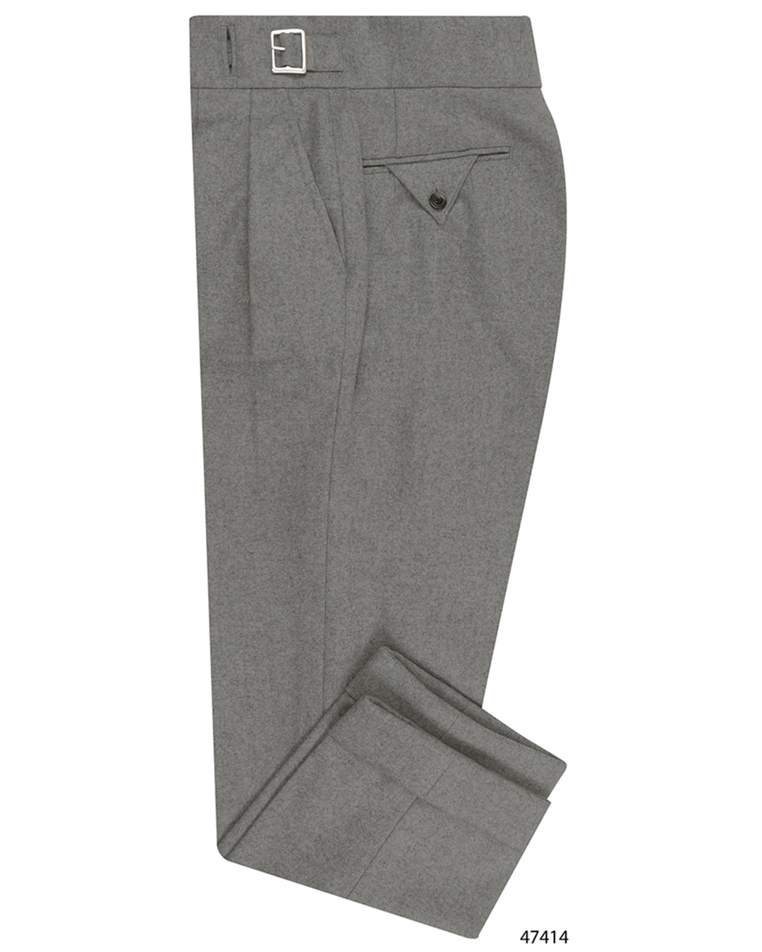 Gurkha Pant in Ethomas Wool Cashmere: Light Grey Wool
