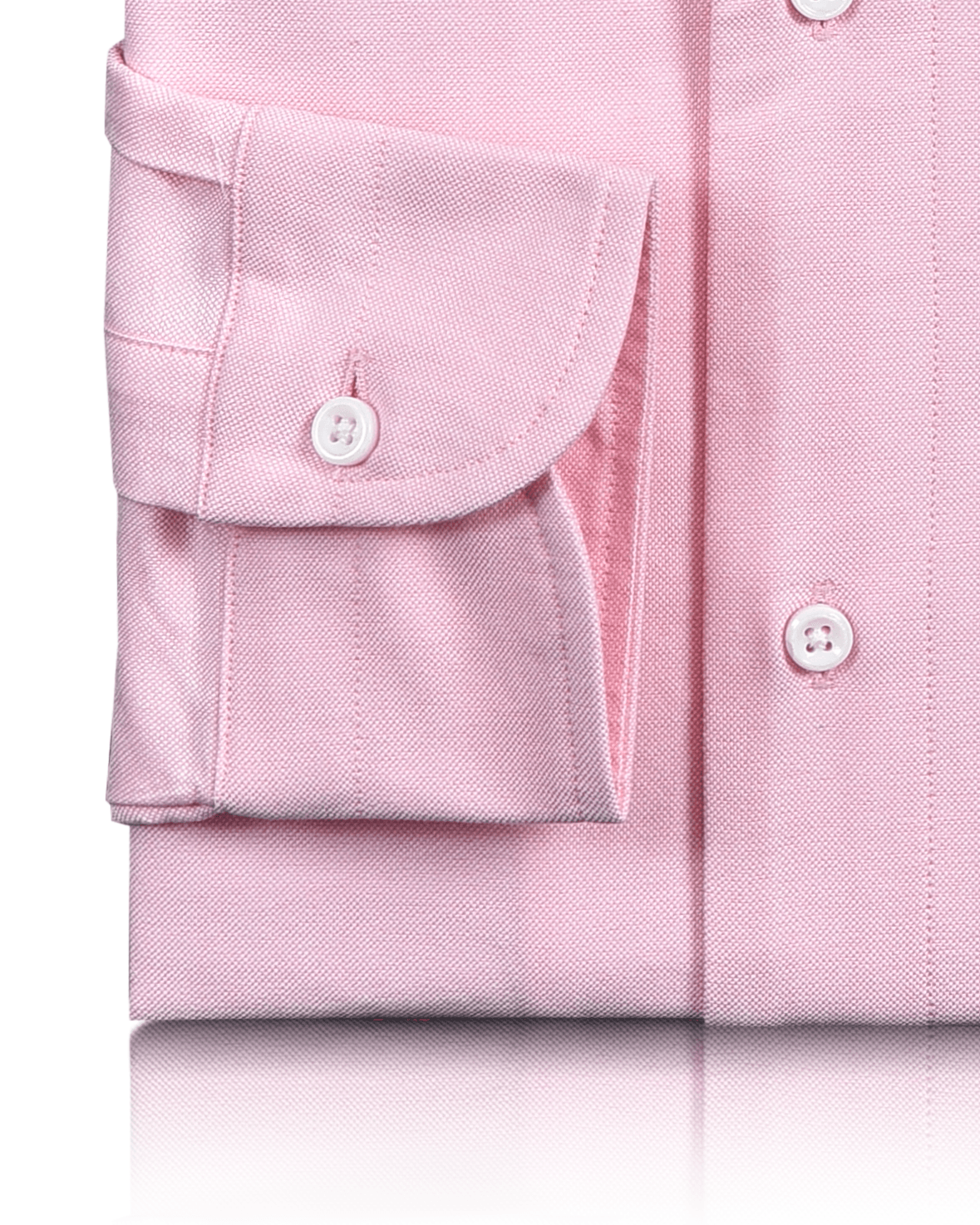 Cuff of the custom oxford shirt for men by Luxire in pink
