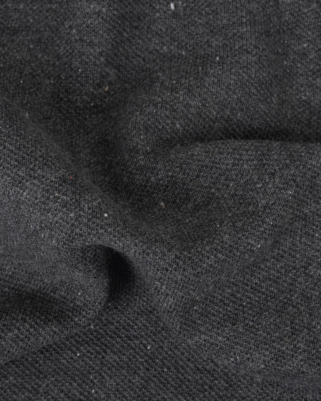 Close up of the custom oxford polo shirt for men by Luxire in lead grey 2