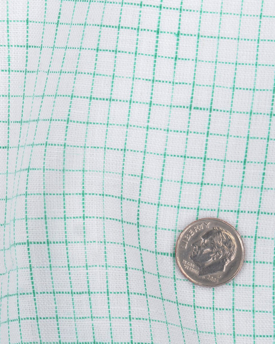 Close up of the custom linen shirt for men in aqua green graph by Luxire Clothing 2