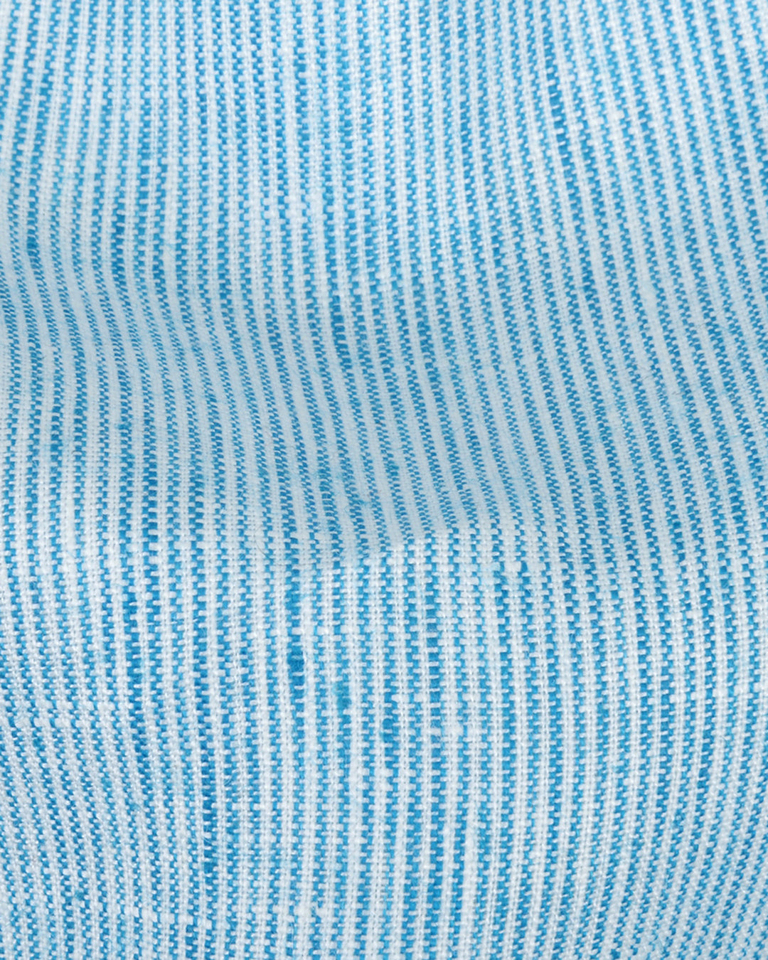 Close up of the custom linen shirt for men in candy blue by Luxire Clothing