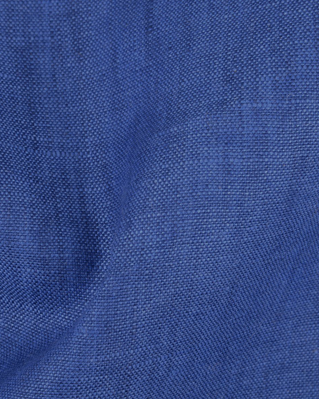 Close up of the custom linen shirt for men in mid blue by Luxire Clothing