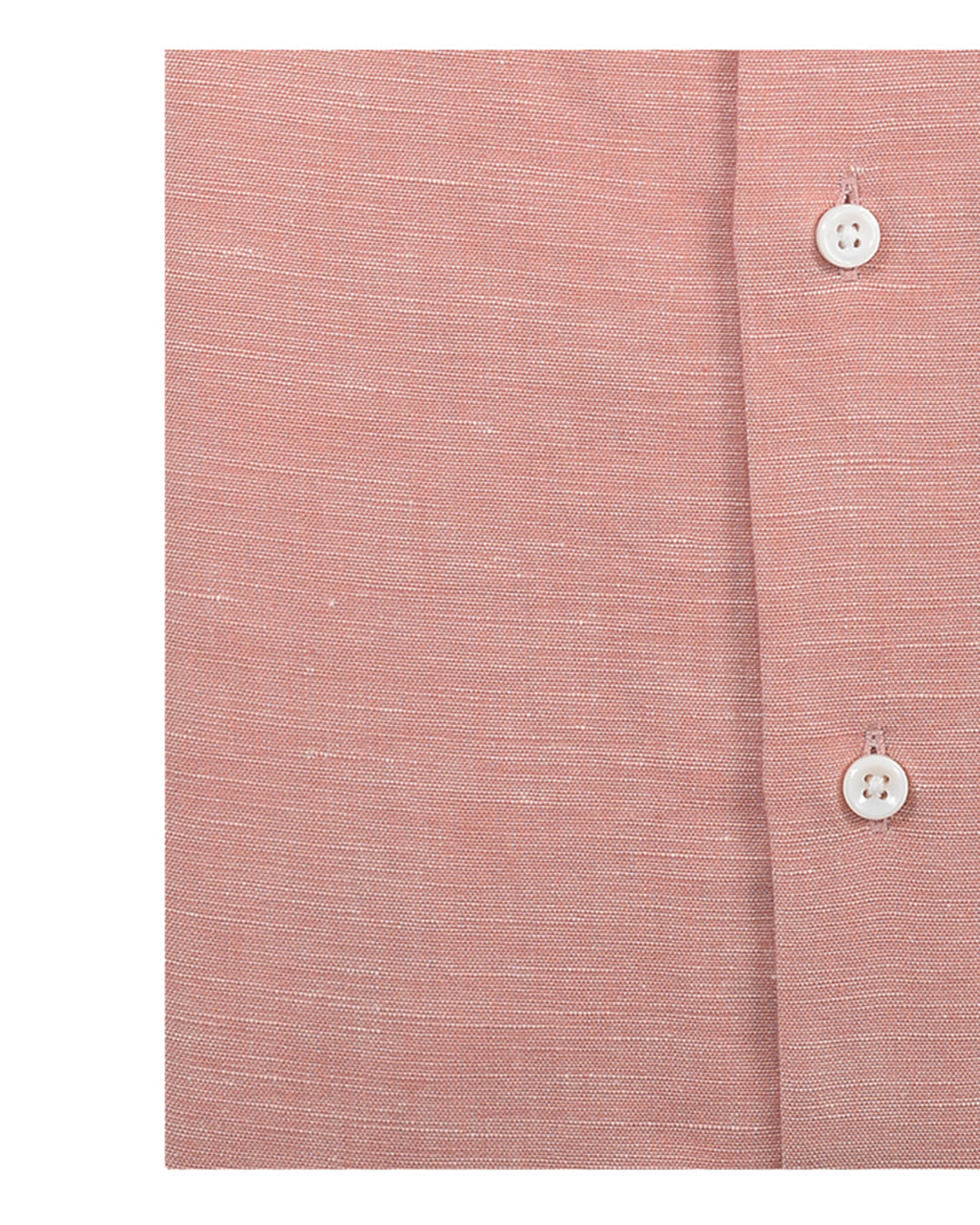 Close up of the custom linen shirt for men in plain red chambray by Luxire Clothing