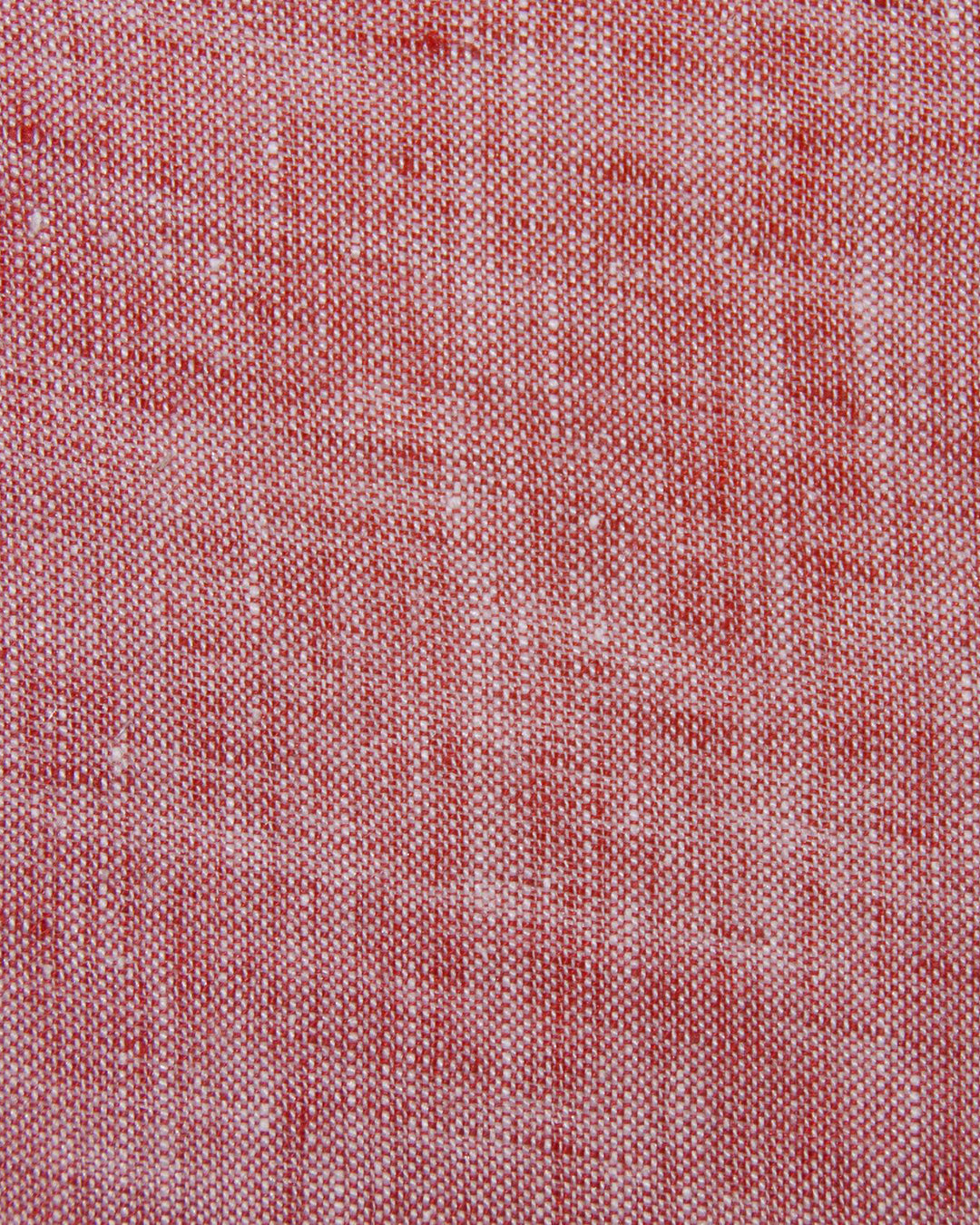 Close up of custom linen shirt for men in red chambray by Luxire Clothing
