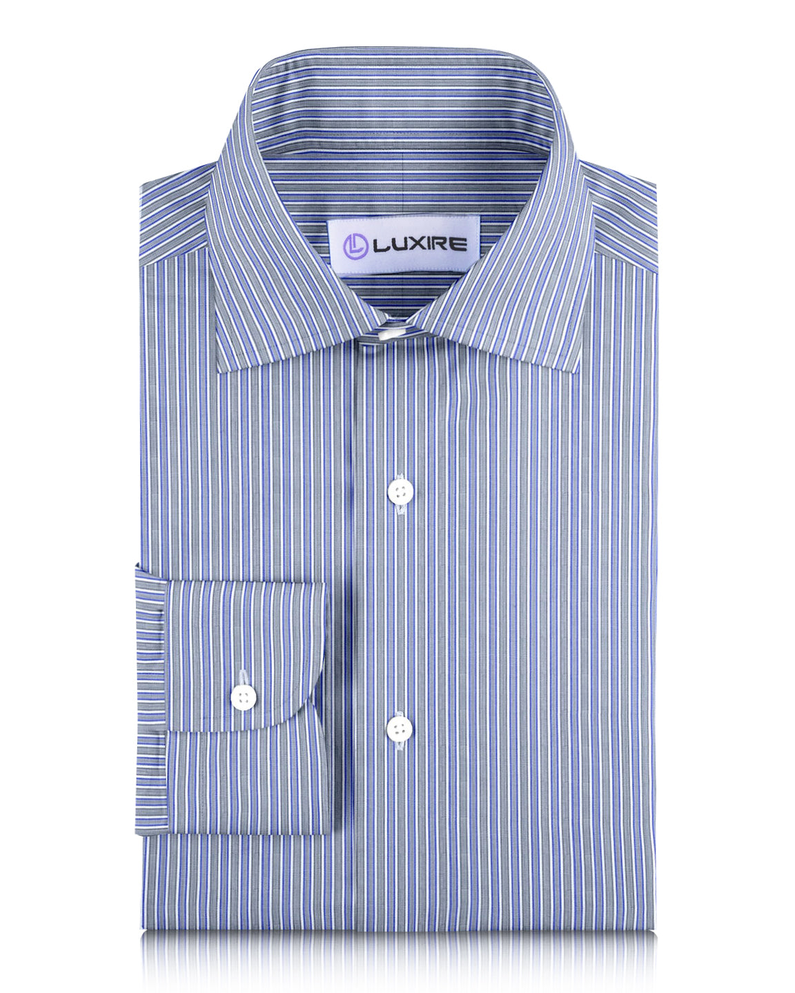 Grey White Blue & Black Alternate Stripes