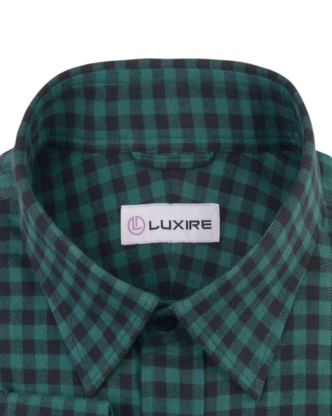 Green Black Gingham Twill Flannel Work Shirt