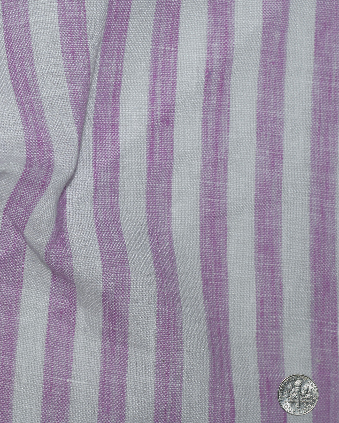 Linen: Pink Bengal Stripes On White