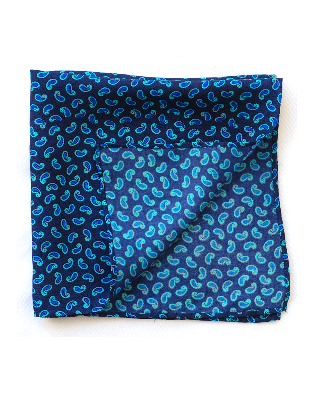 Blue Paisley Pocket Square