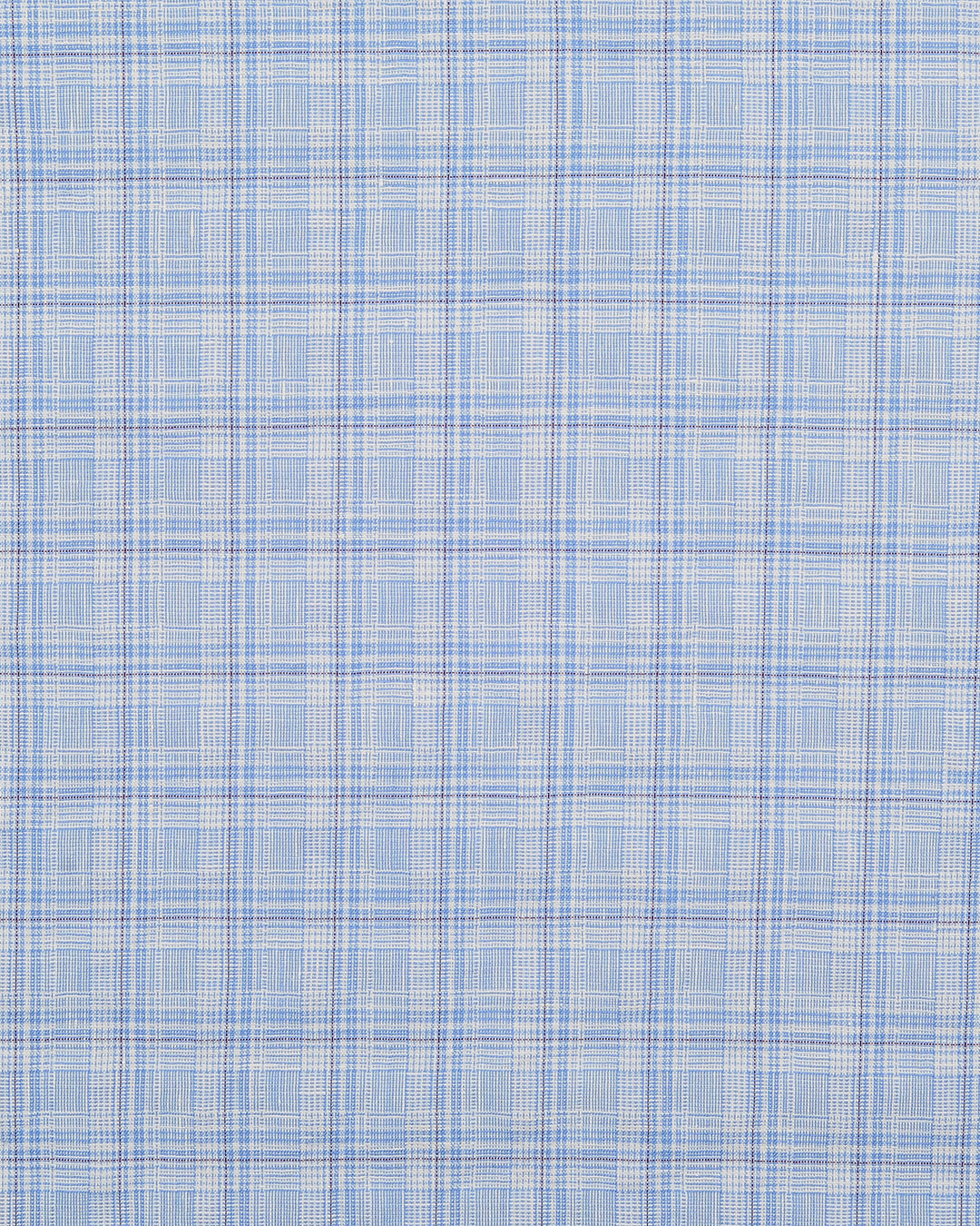 Zegna: Light Blue Tartan Checks Seersucker