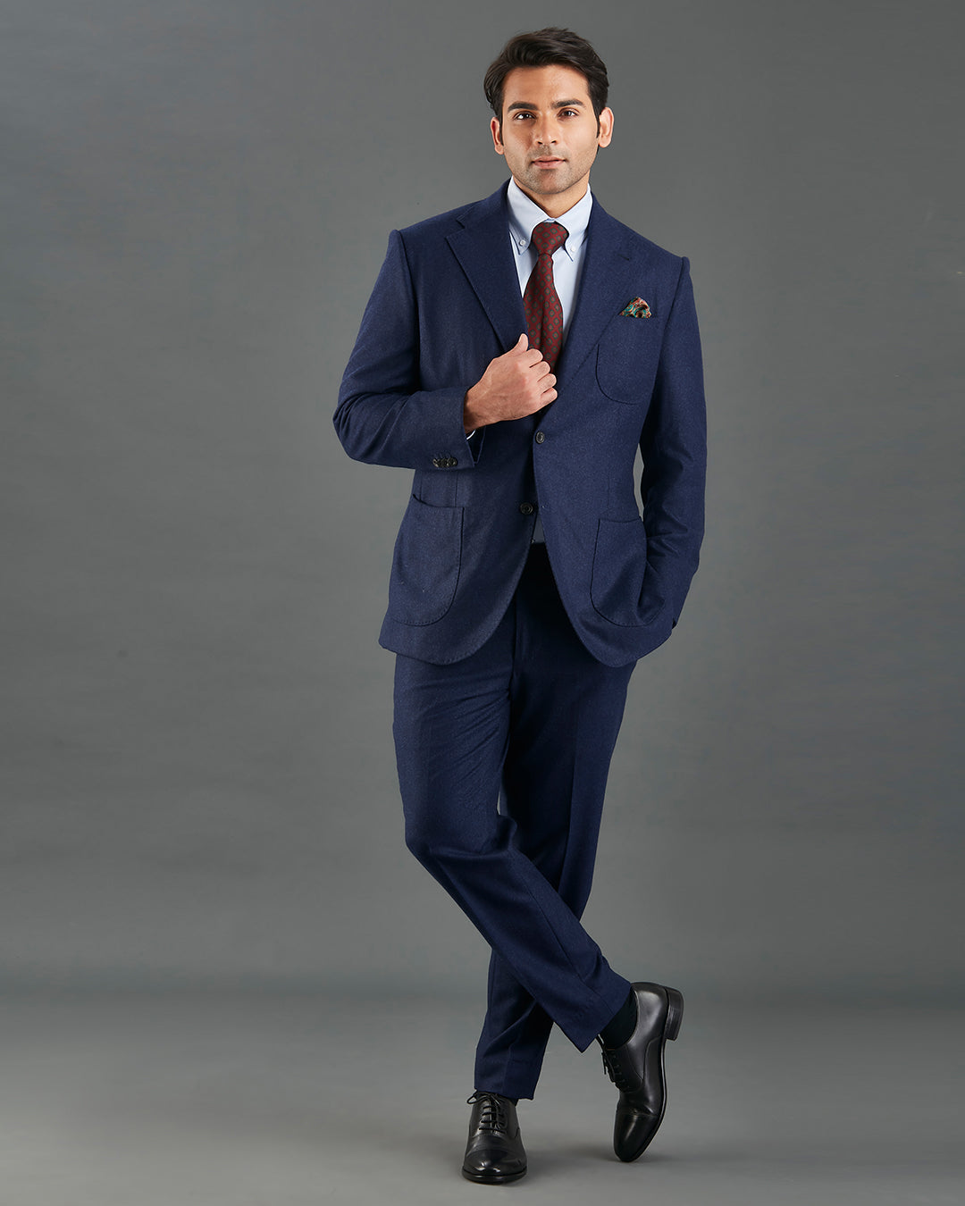 VBC Dark Navy Woollen Flannel Suit