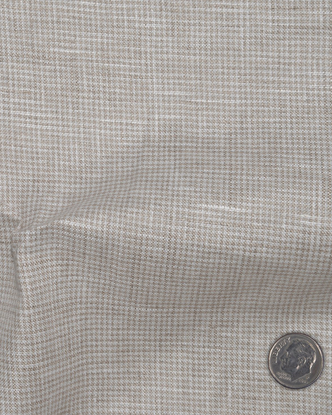 Irish Linen: Ecru White Mini Houndstooth Checks