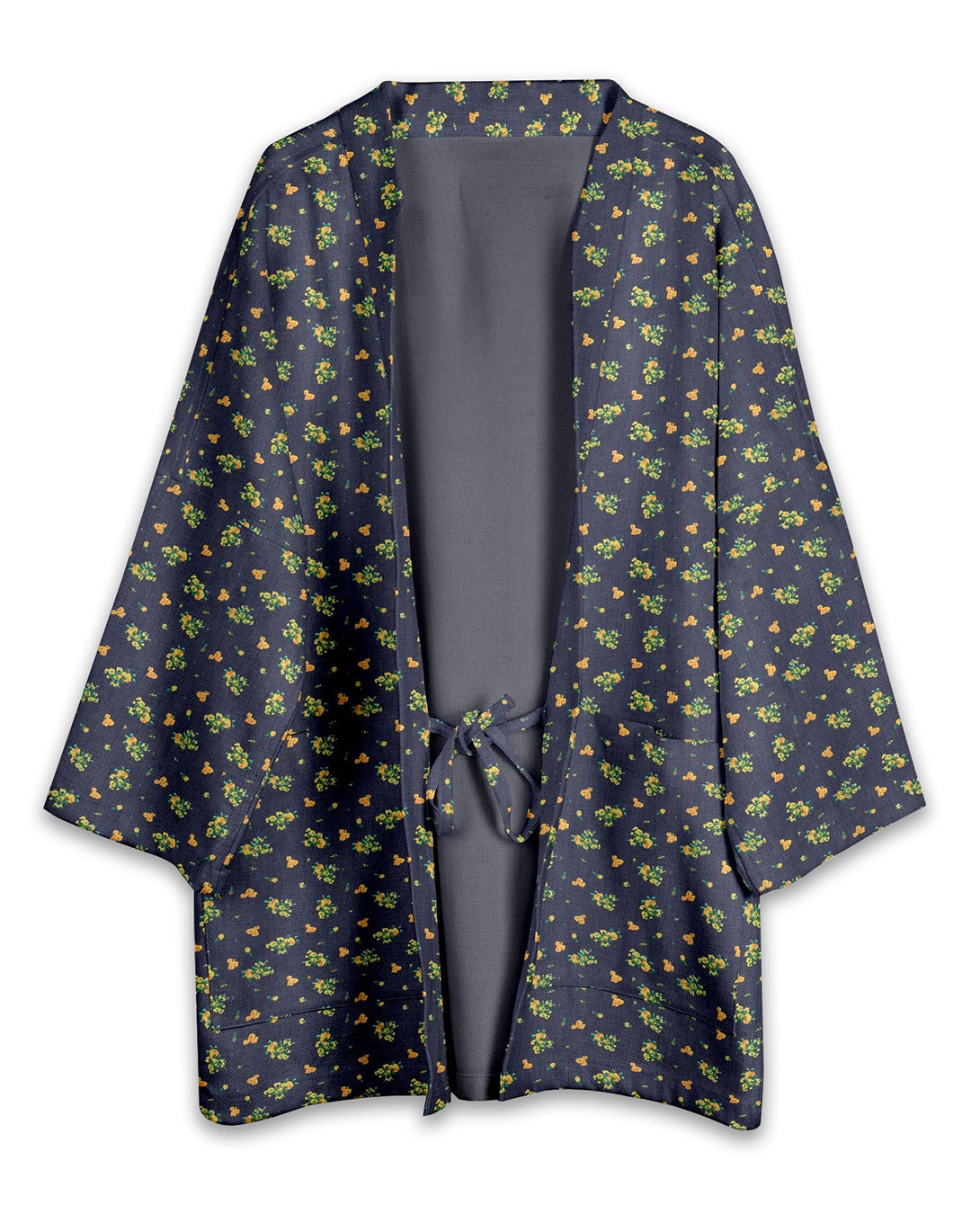 Noragi in Flower Printed Indigo Denim