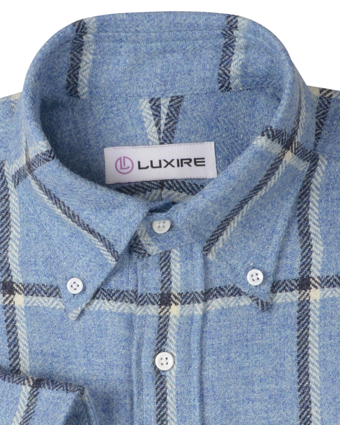 Dugdale Light Blue Windowpane Tweed Shirt