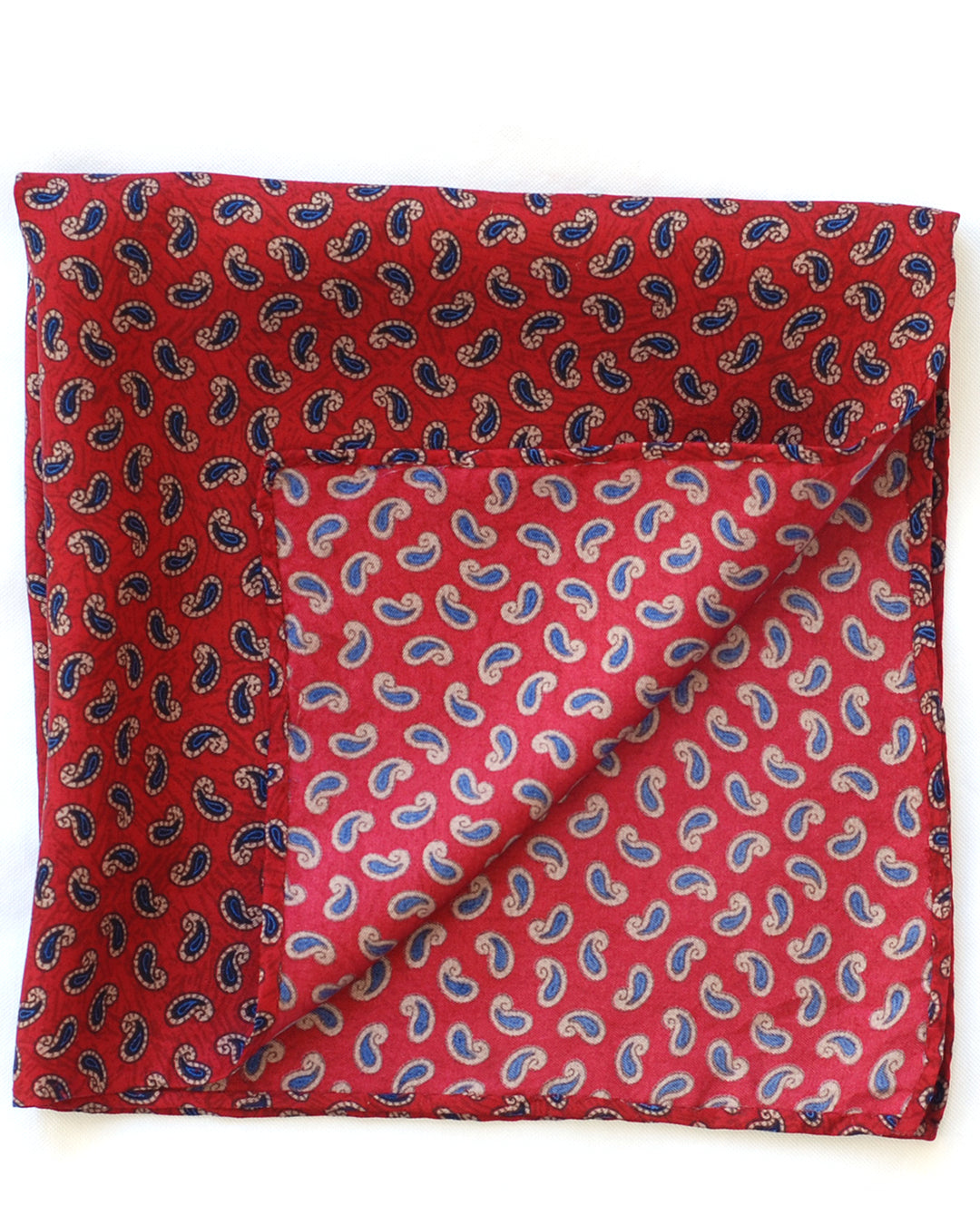 Red Paisley Pocket Square