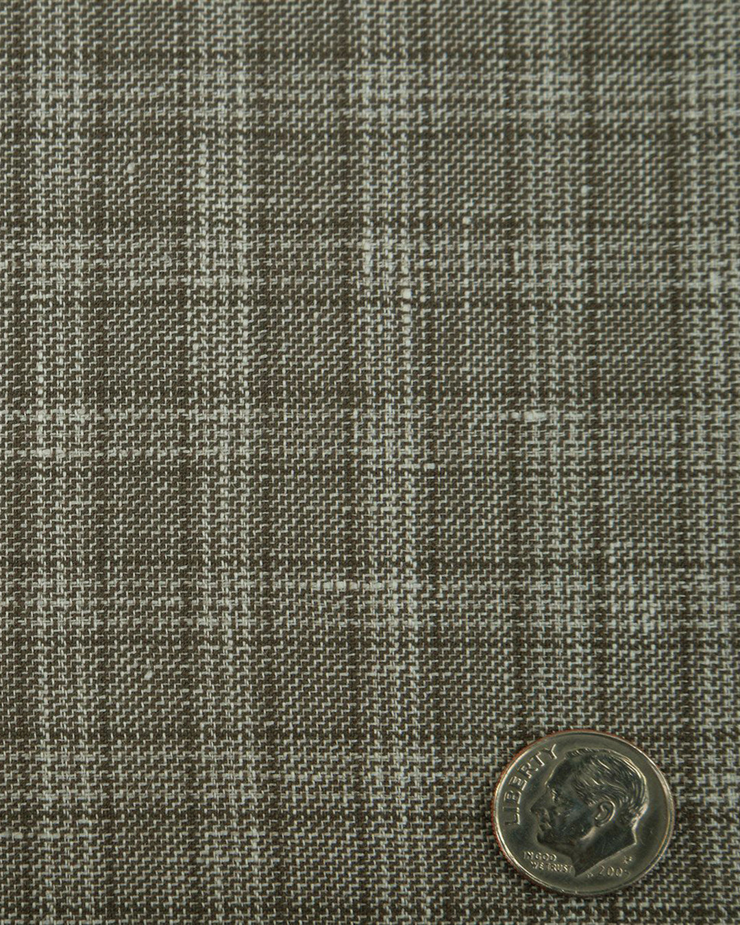 Scabal Linen Olive Green Tattersall Checks Pants