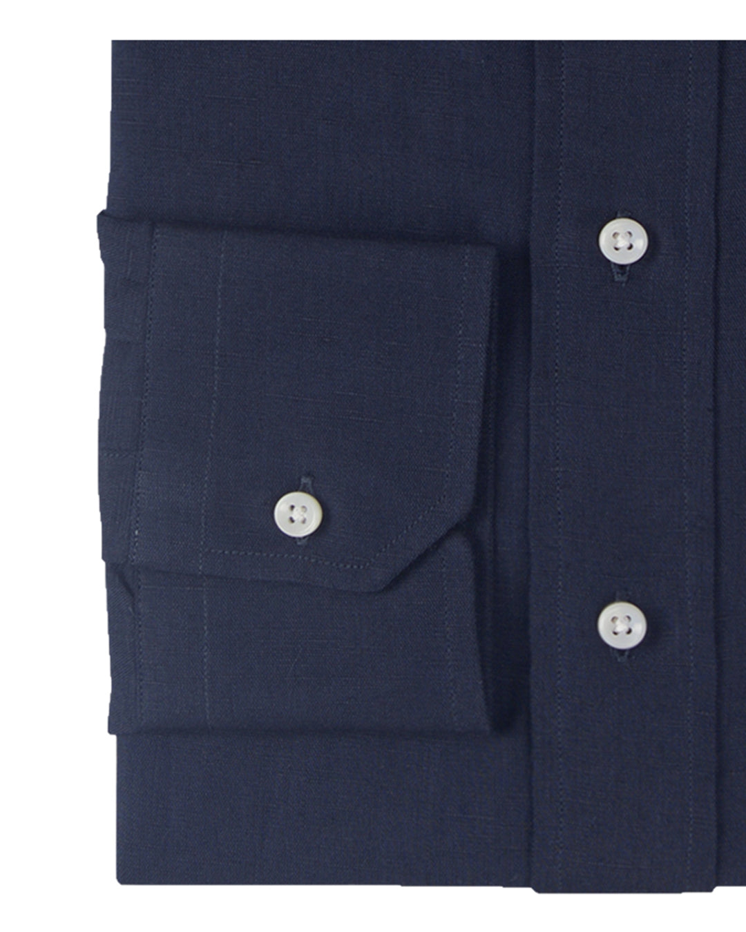 Solid Navy Blue Linen Shirt