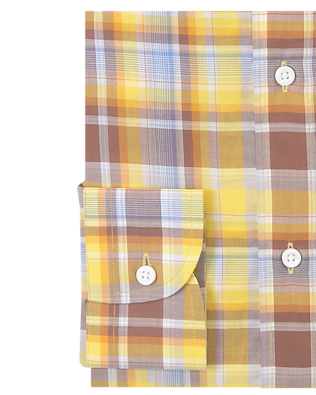 Summer Light Yellow Brown Madras Checks