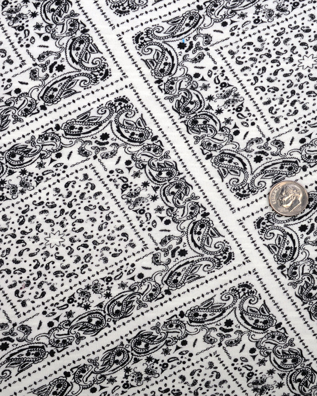 Diamond Paisley Print On White T-shirt