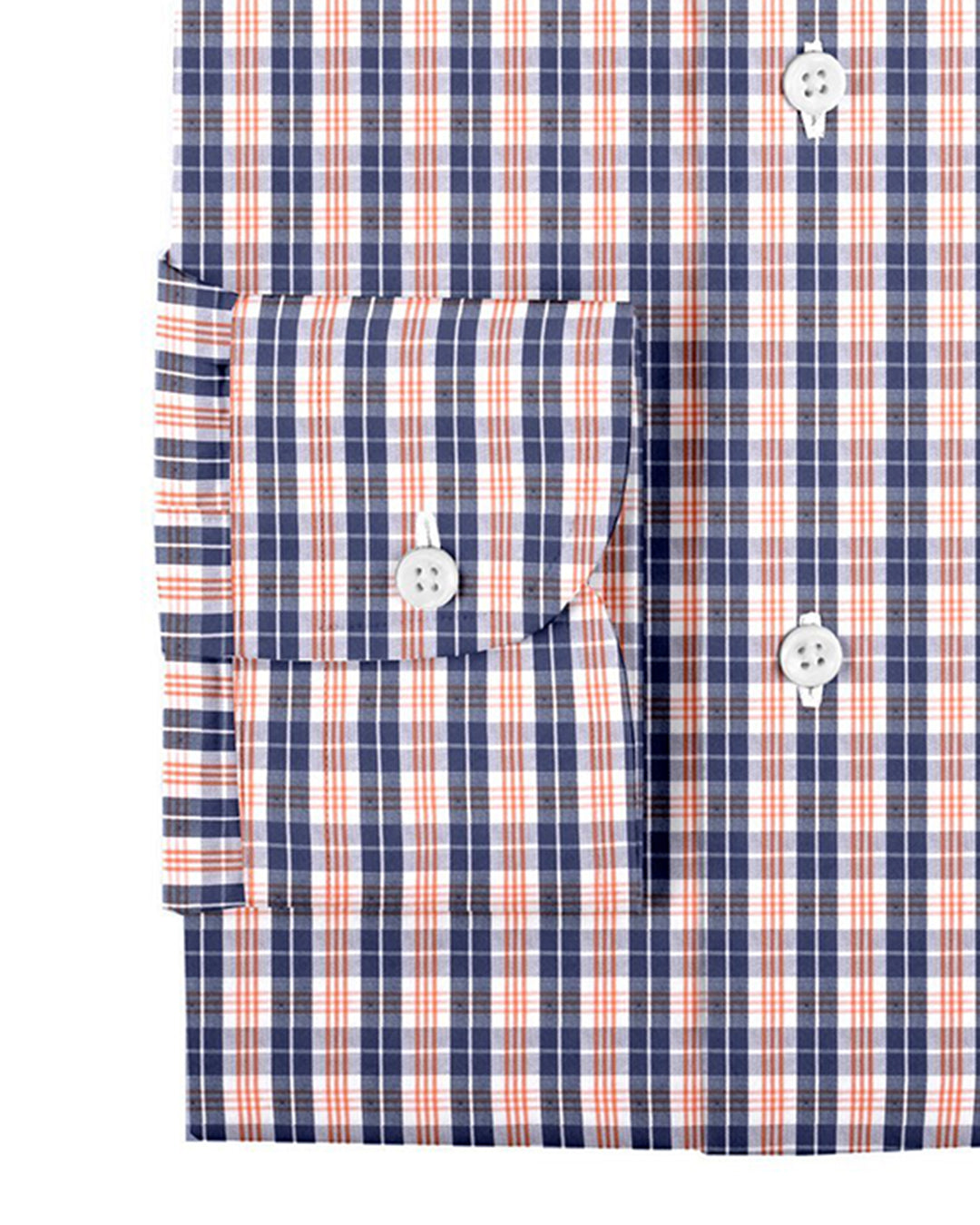 Navy Orange White Tartan Checks