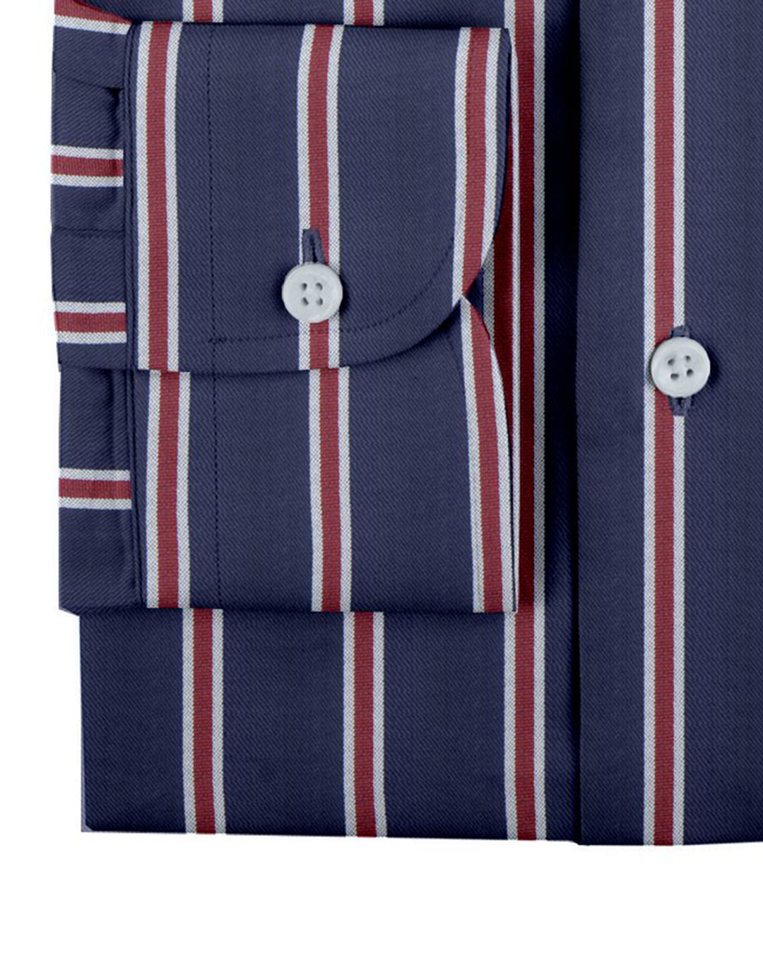 Navy Awning With Grey & Red Stripes