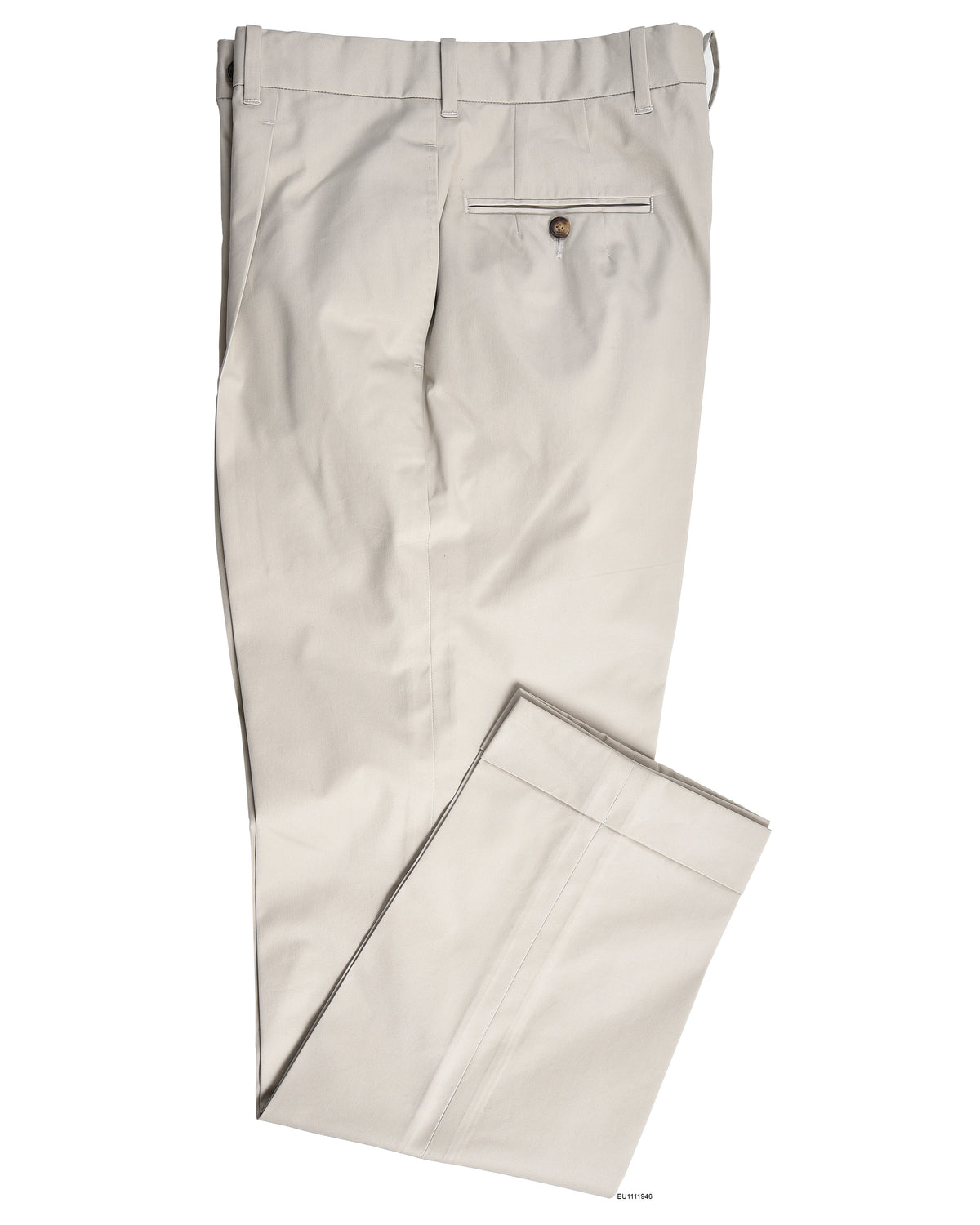 Pleated Light Khaki Cotton Dress Pant - 1