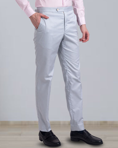 Grey Cotton Dress Pant