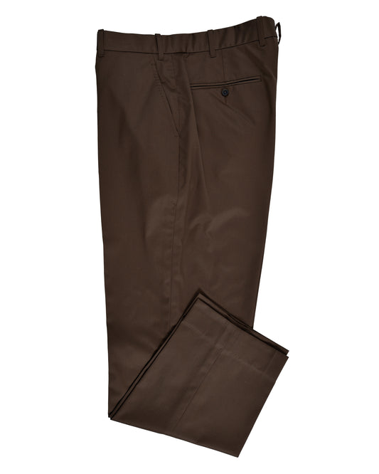 Coffee Cotton Twill Pant