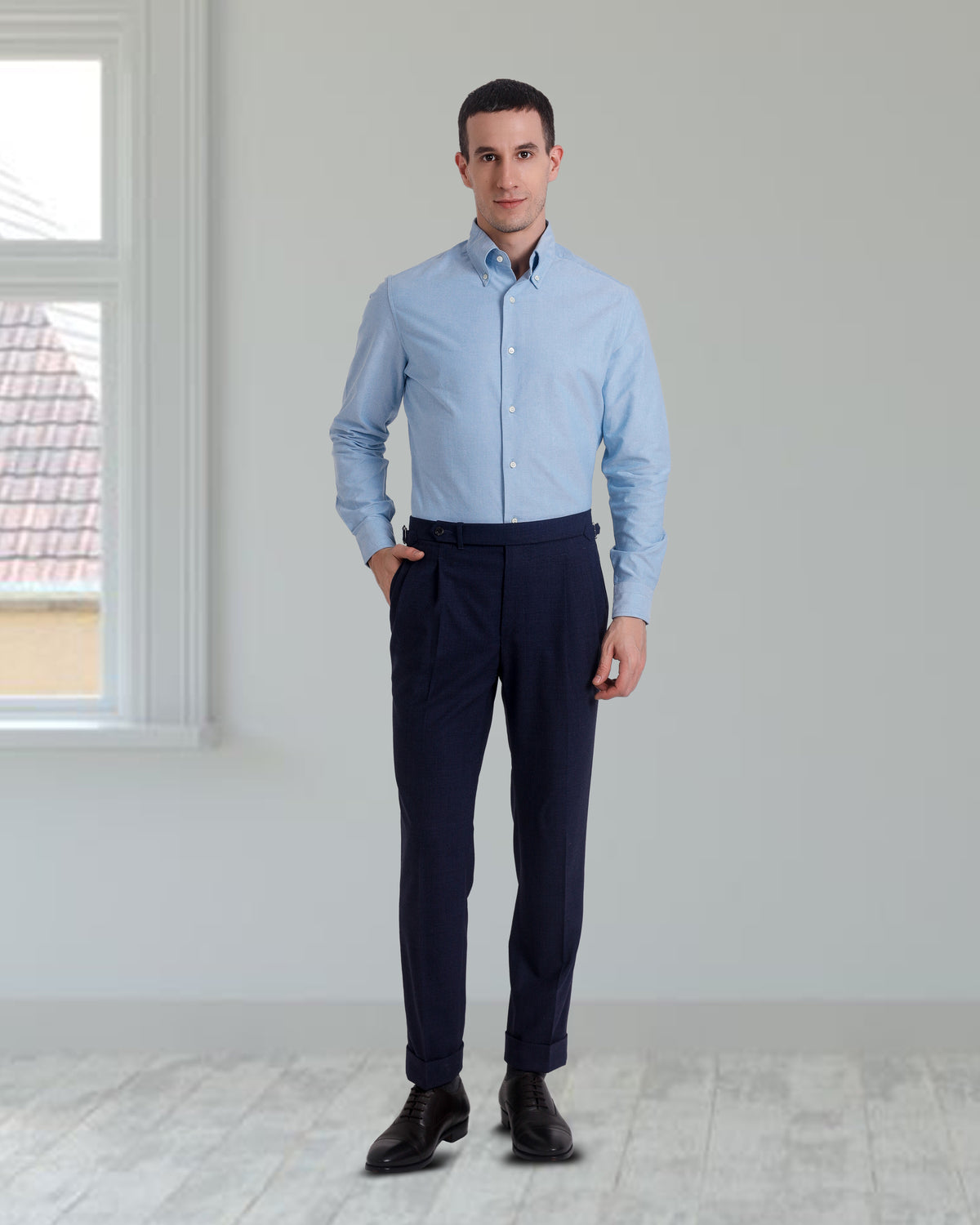 Classic Aqua Blue Oxford Shirt - 3