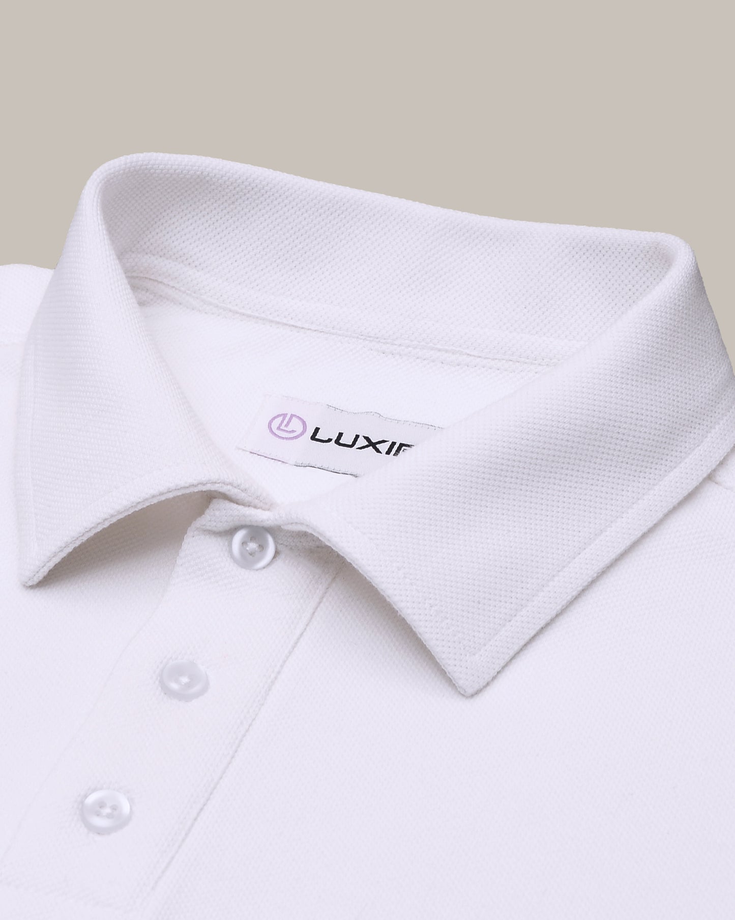 EZS Aria White Long Sleeve Polo