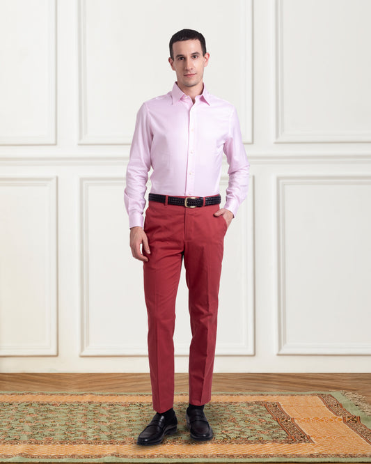 Dugdale Cotton Brick Red Twill Pant