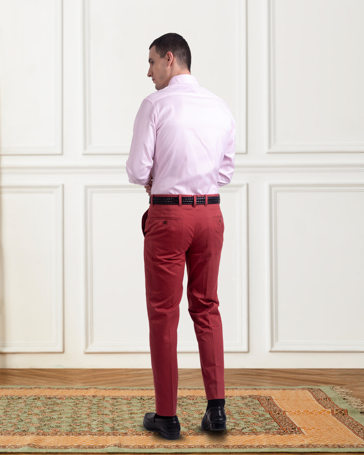 Dugdale Cotton Brick Red Twill Pant - 5