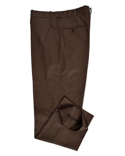 Coffee Cotton Twill Pant