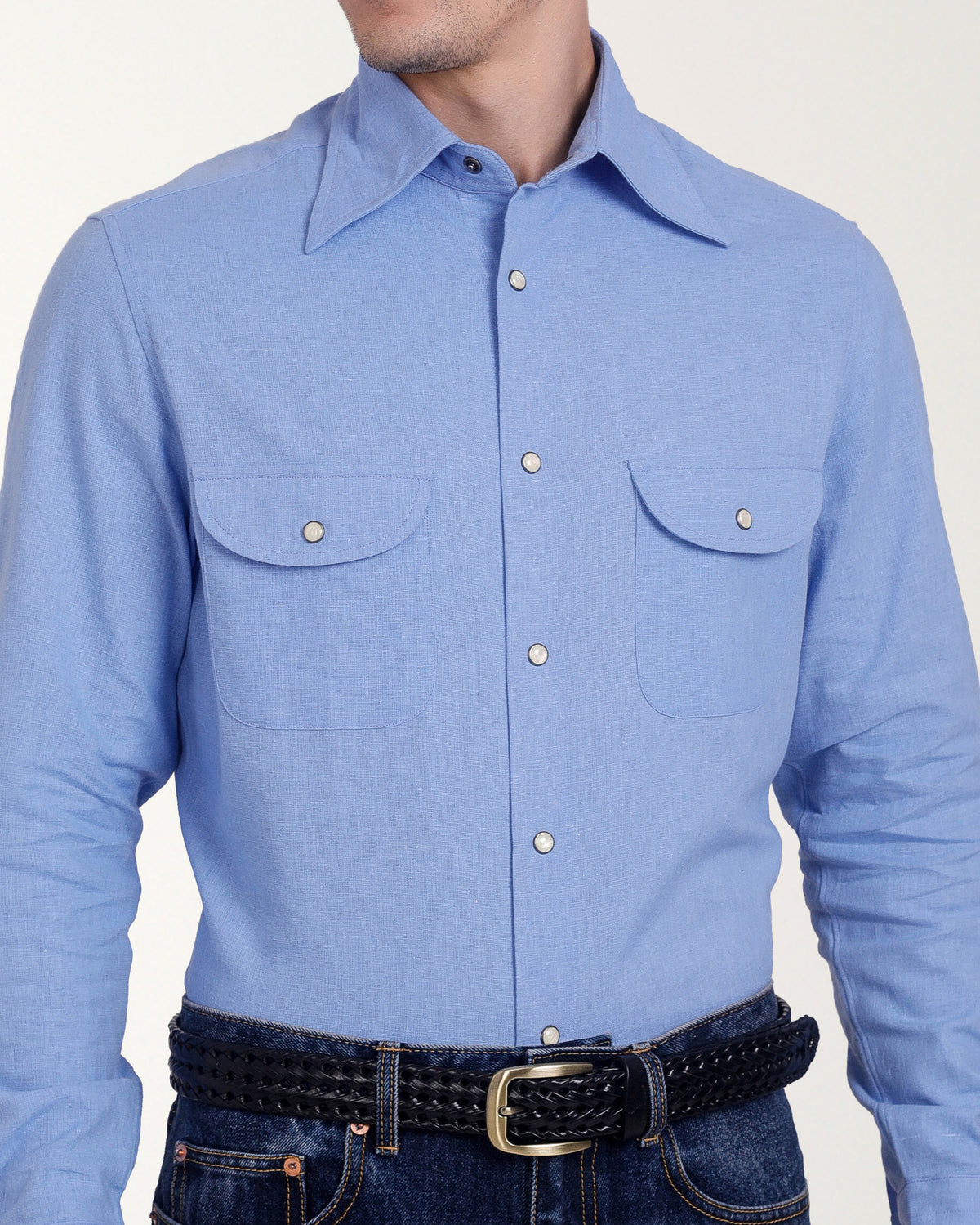 Blue Fresco Madapolam Chambray Western Shirt - 1