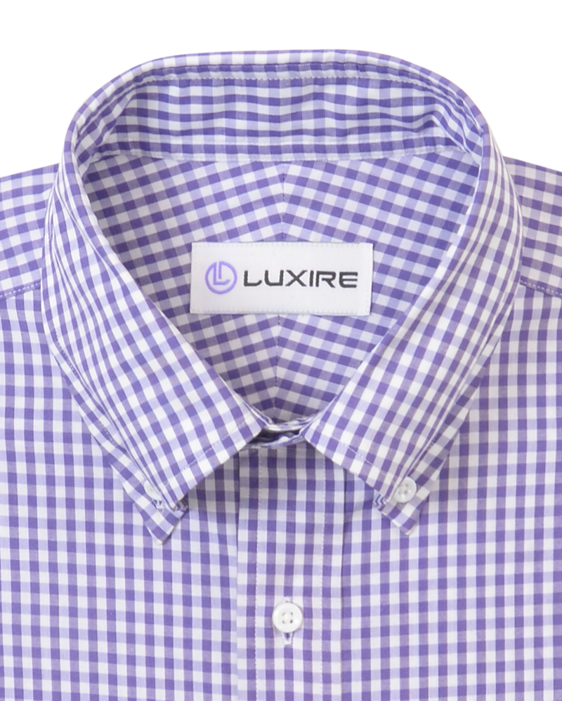 Dark Purple Gingham on White