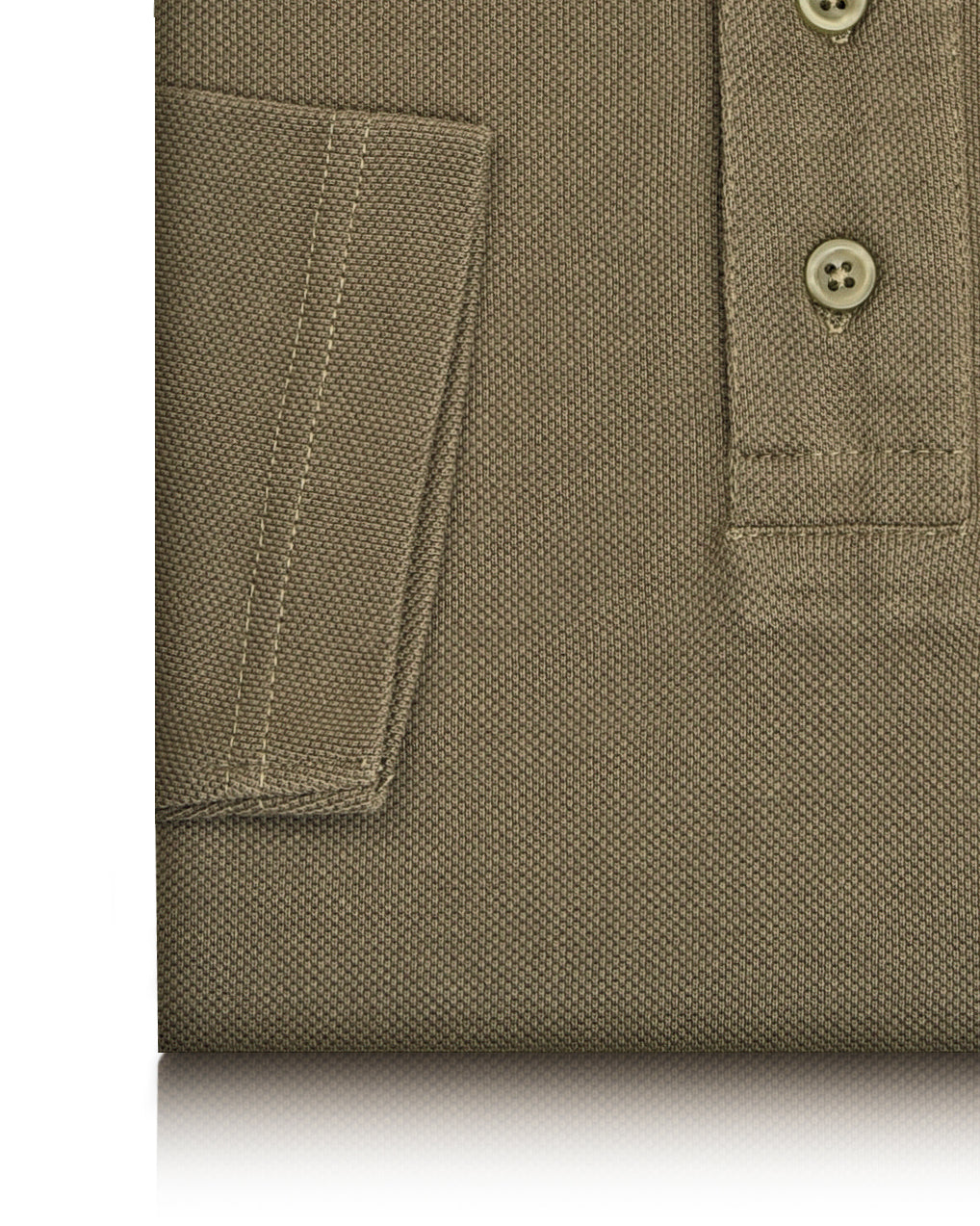 EZS Aria Olive Long Sleeve Polo - 4