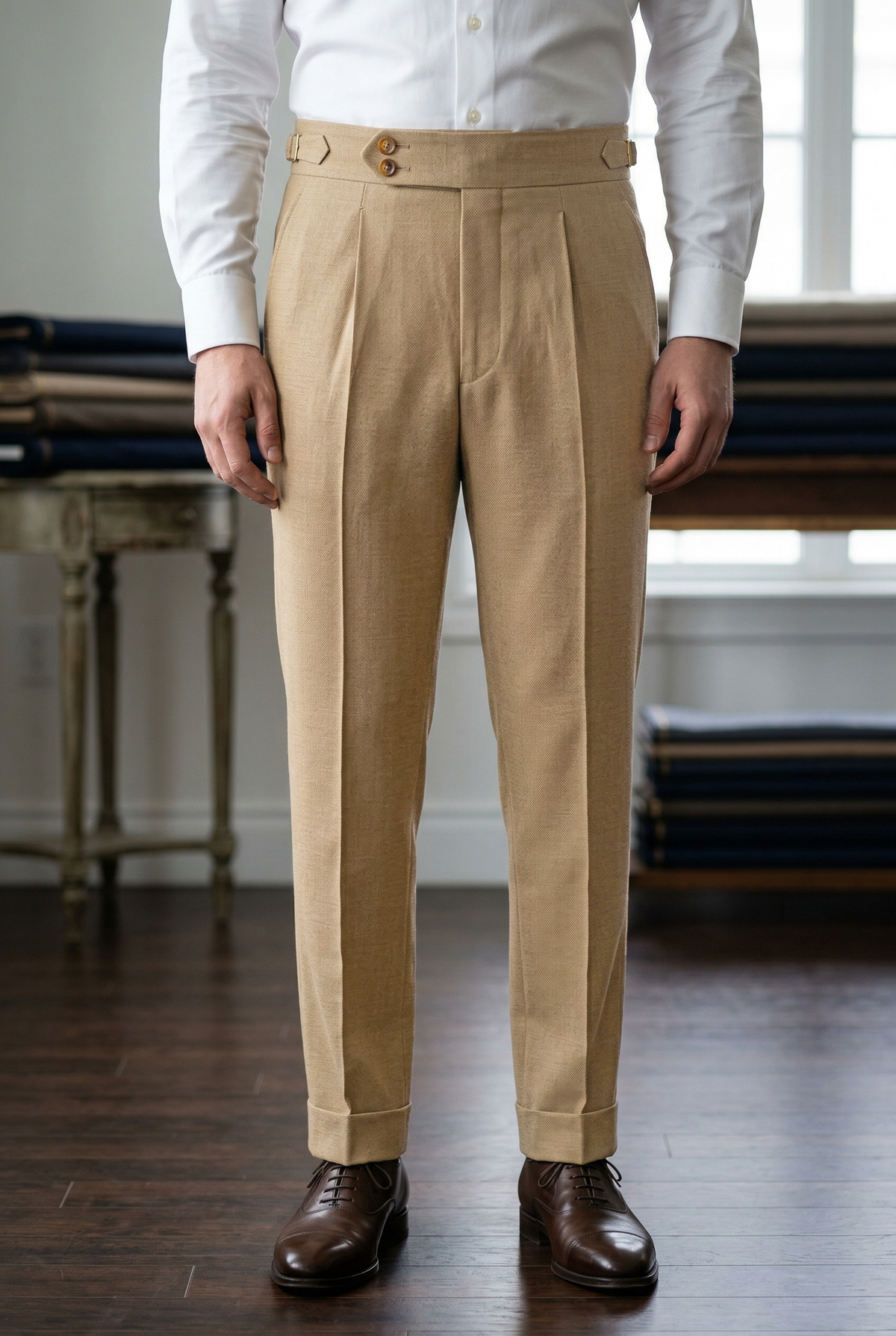 Holland & Sherry Crispaire tan Solid - 1