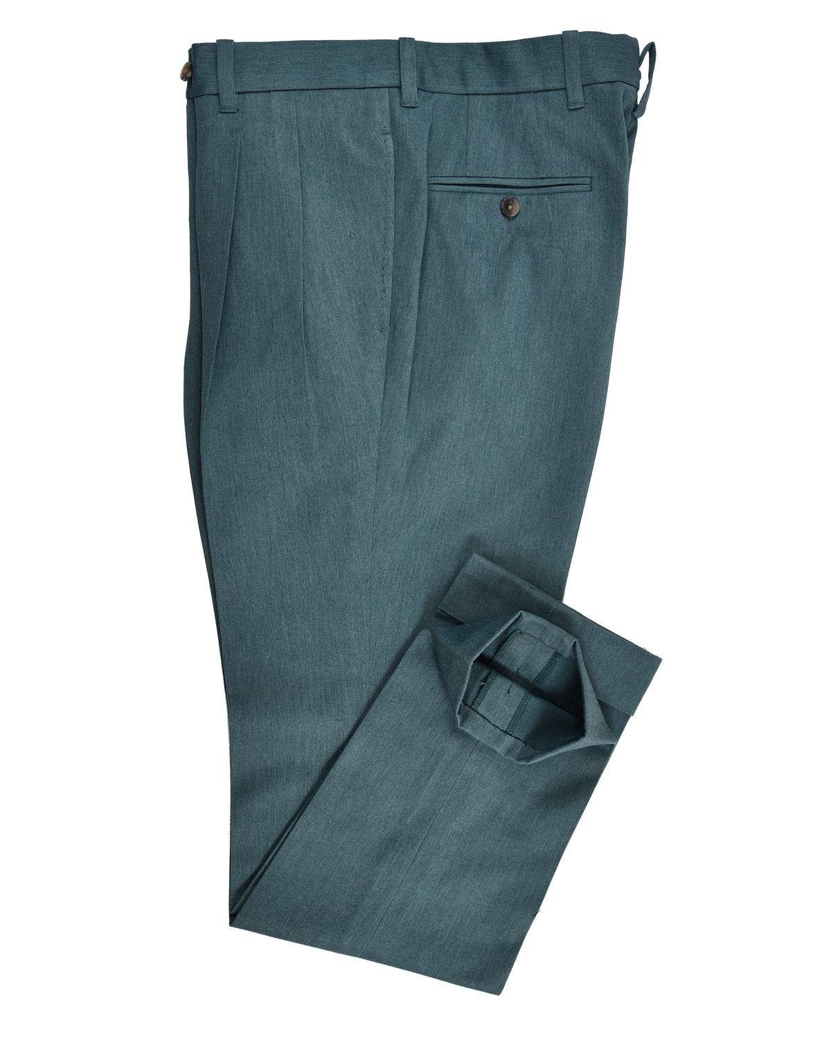 Dark Shaded Green Cotton Twill Pant - 2