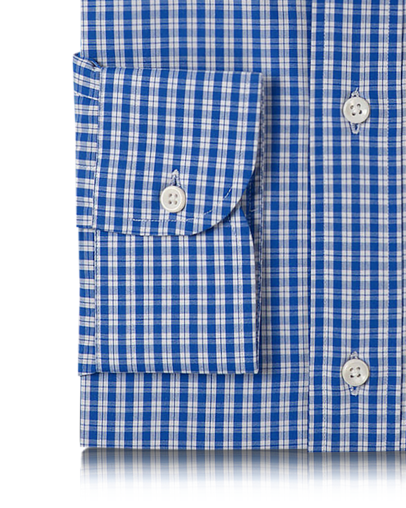 Albini Blue Casual Tartan Checks Shirt - 4