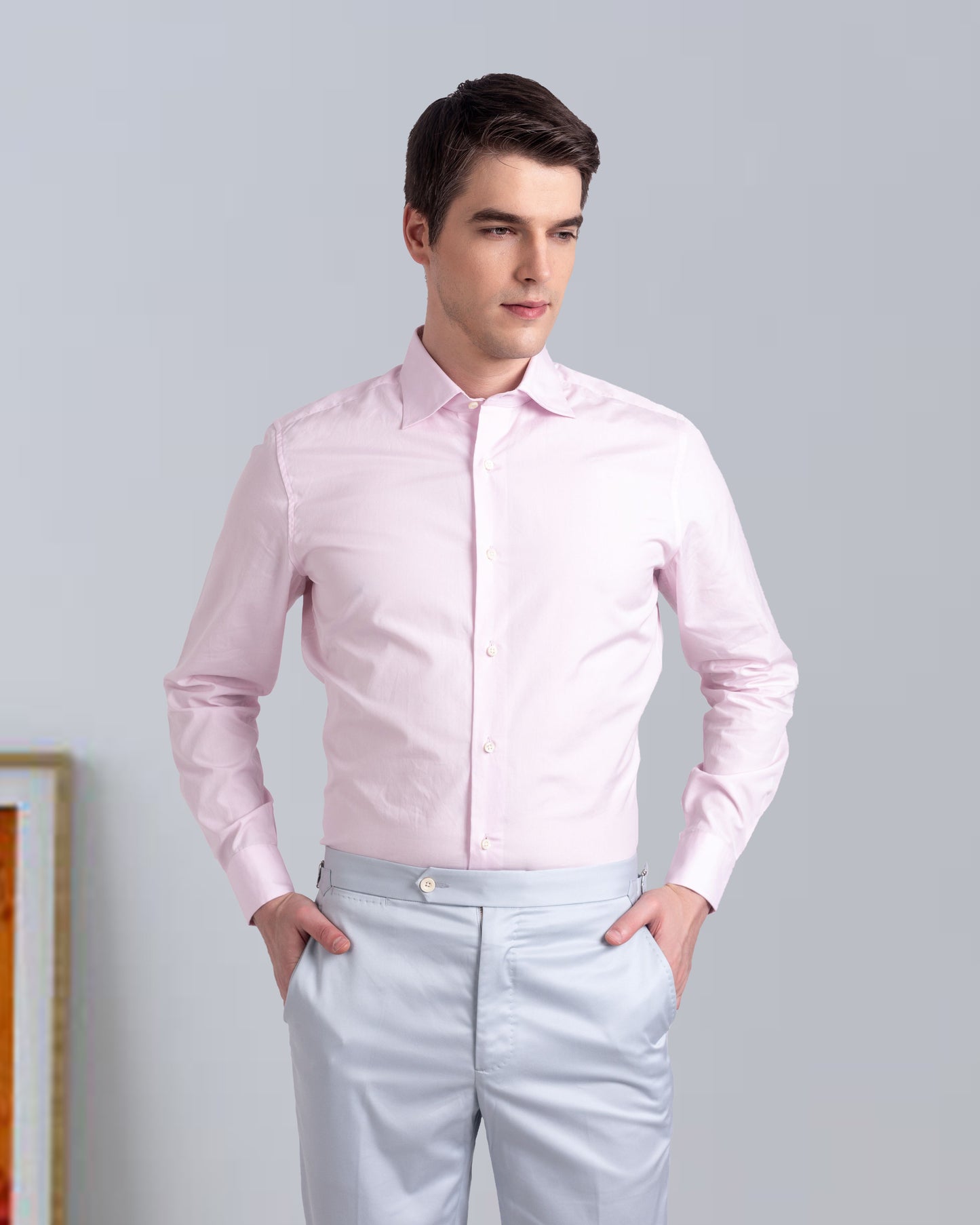 Pale Baby Pink Plain Light Poplin Shirt