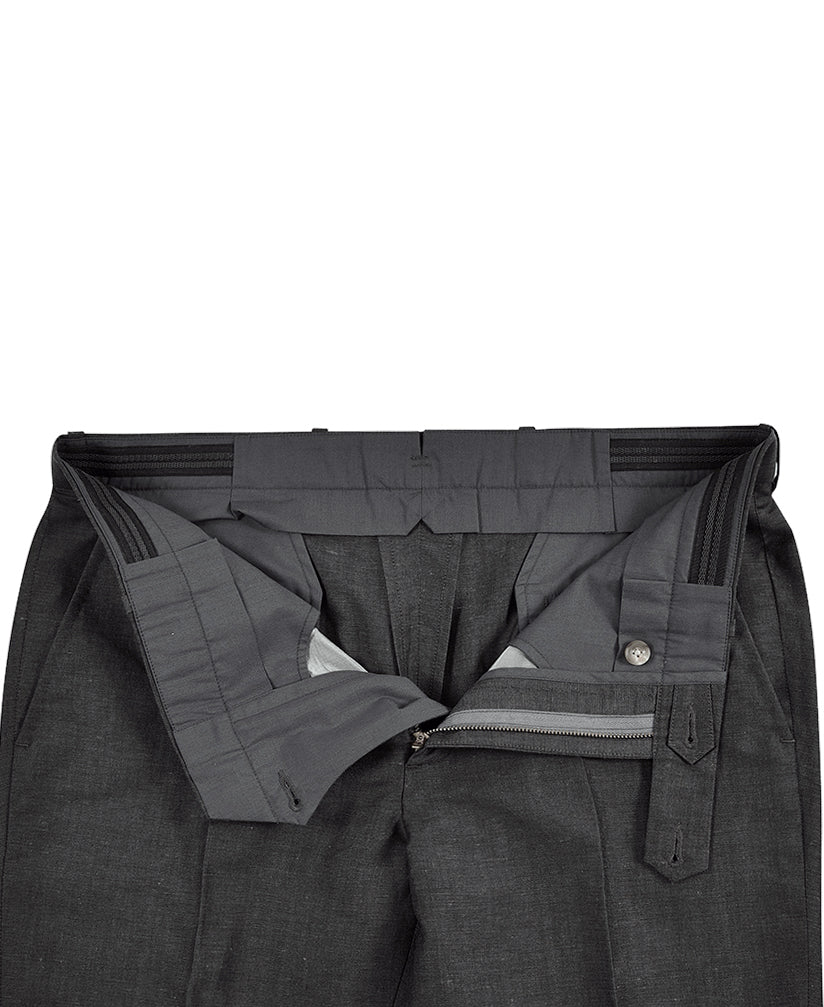 Vitale Barberis Canonico -  Dark Grey Wool Linen Dress Pant - 3