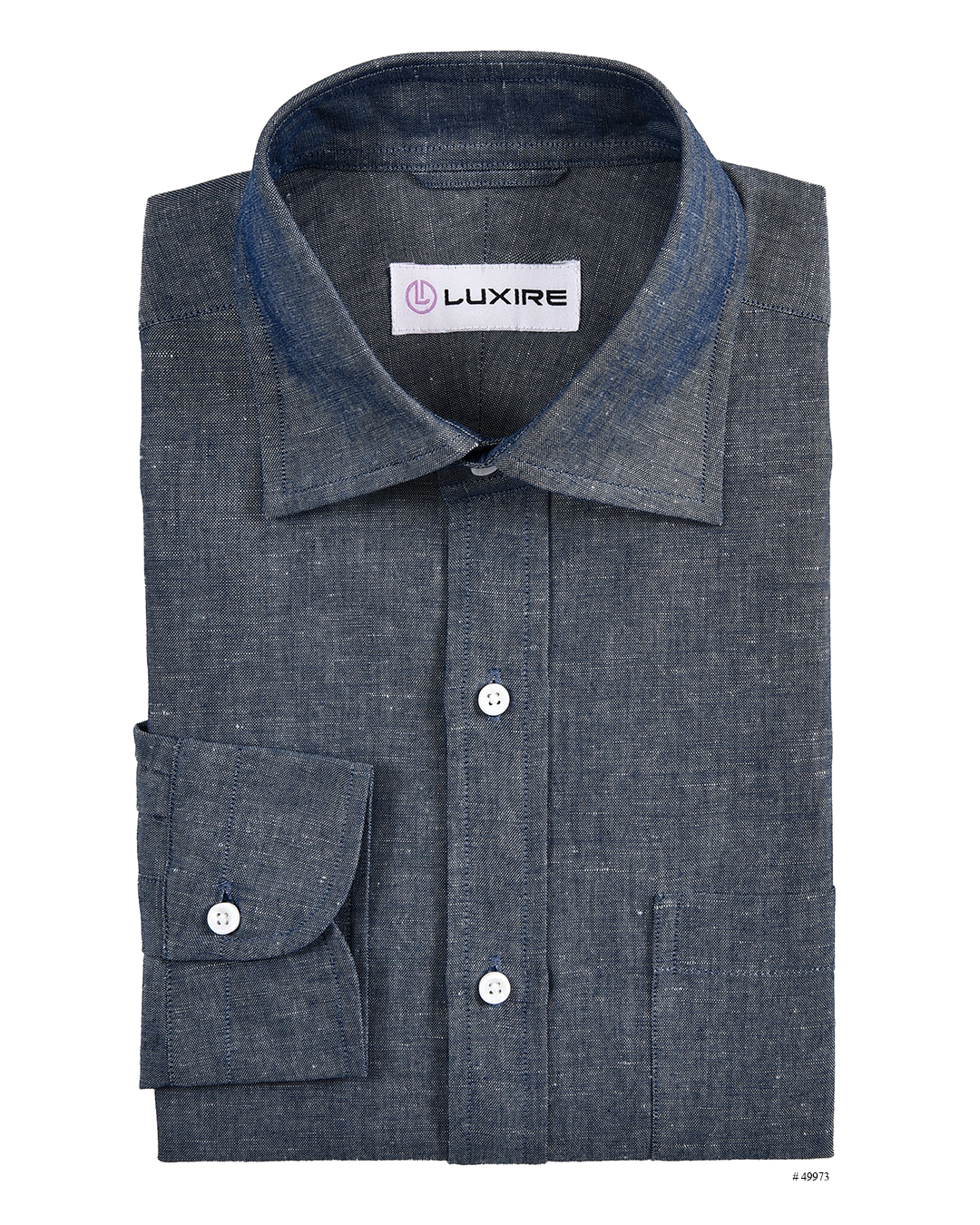 Washed Indigo Linen Chambray - 1