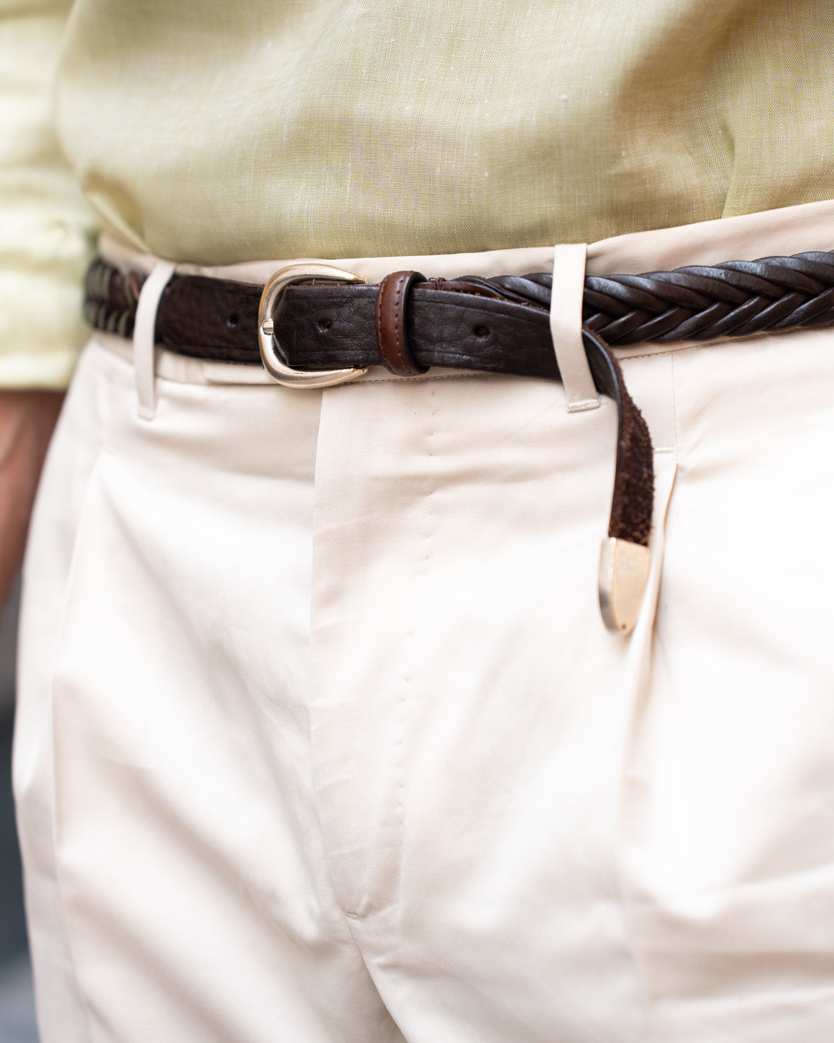 Pleated Sandstone Cotton Twill Pant - 12