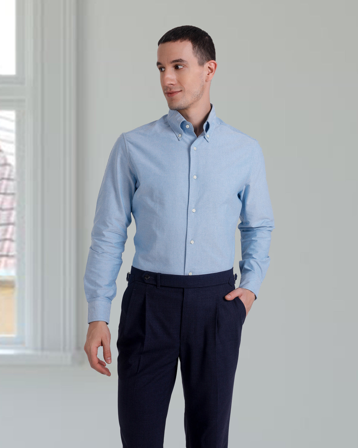 Classic Aqua Blue Oxford Shirt - 2