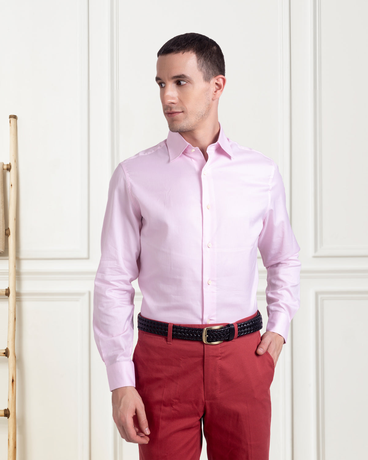 Pale Pink Twill Shirt - 2
