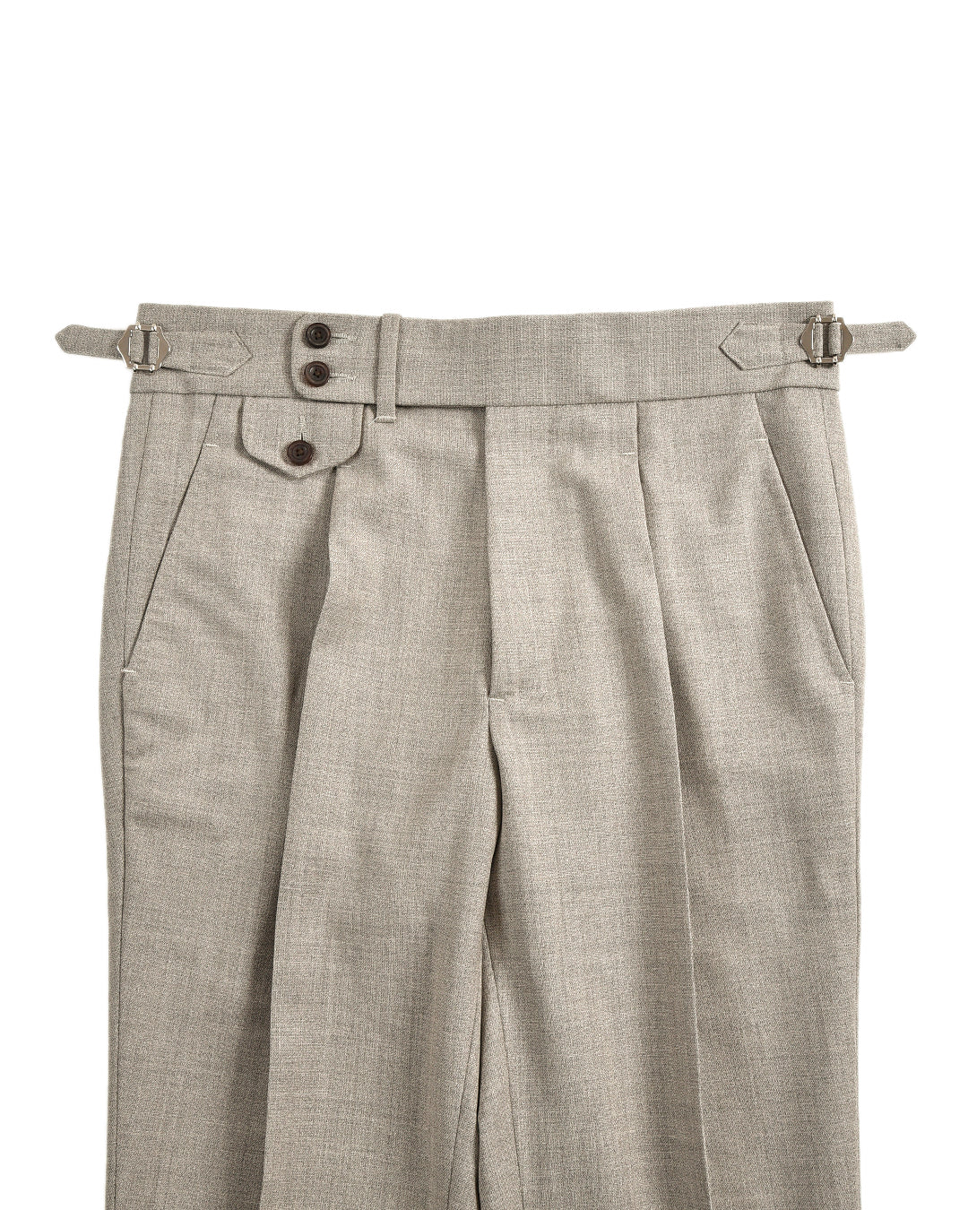 VBC - 4 Ply Tropical Wool: Grey Ecru Melange Pant - 3